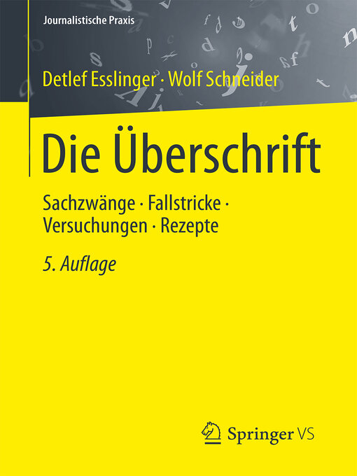 Title details for Die Überschrift by Detlef Esslinger - Available